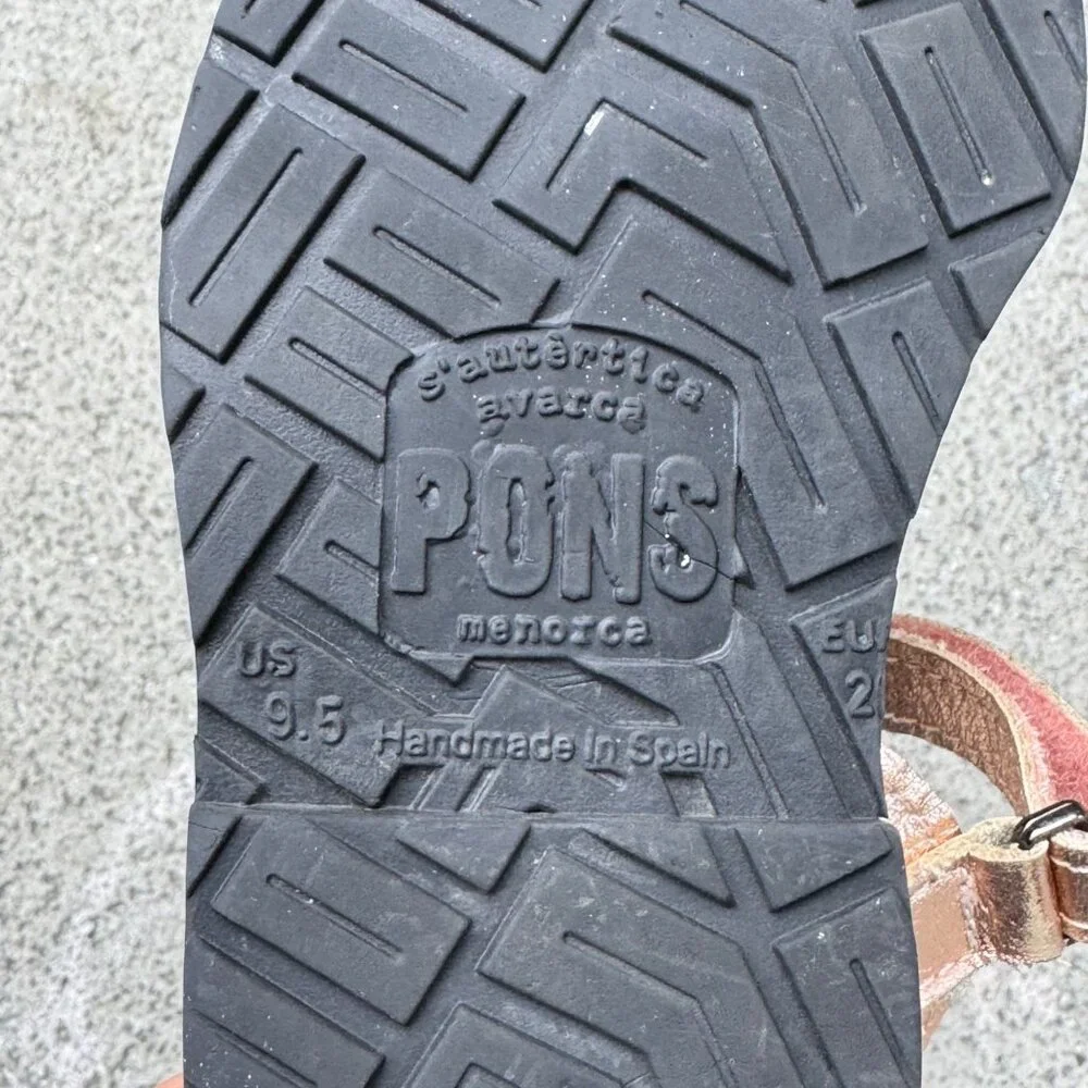 PONS Frailera Style Avarca Shoes Girls 26 EU 9.5 US Metallic Rose Gold Sandals - Picture 9 of 9